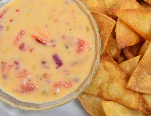 Image of Mexican Cheese Dip with Fresh Tortilla Chips