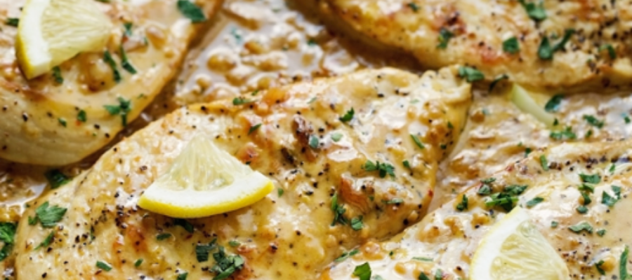 Chicken with Garlic and Spring Onion Cream