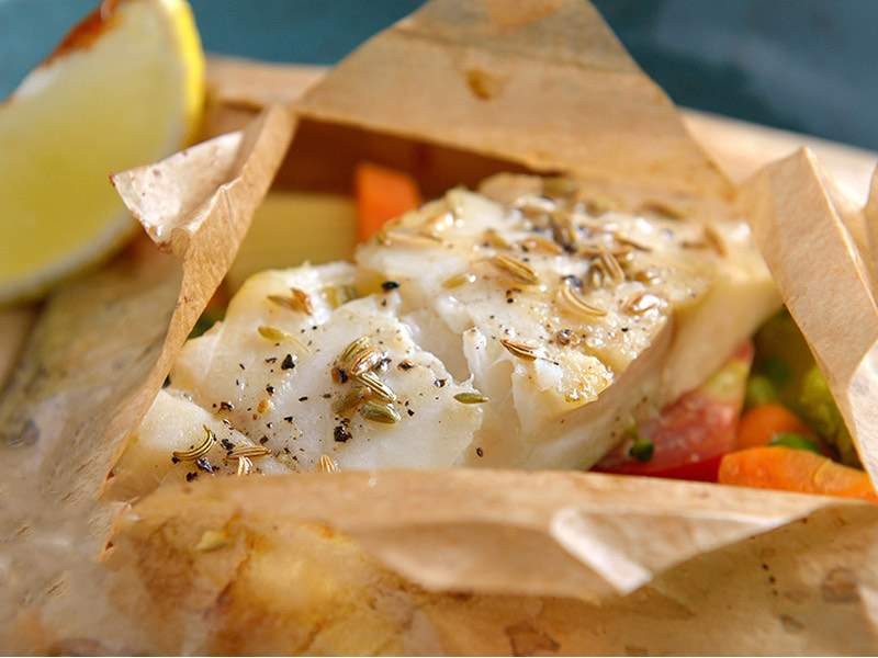 Fish en Papillote (Cod in Parchment Paper) - Bowl of Delicious