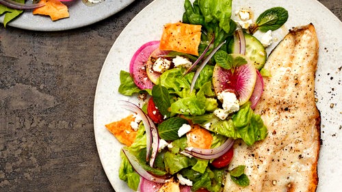 Grilled Branzino with Fattoush Salad-image