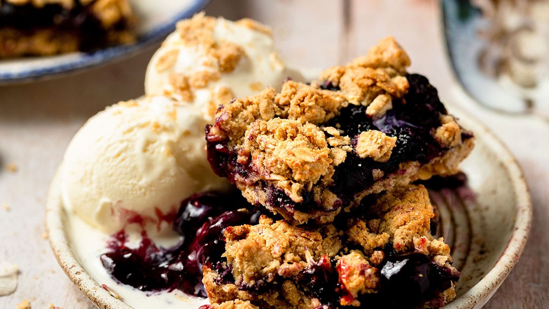 Image of Tahini Blueberry Pie Bars 