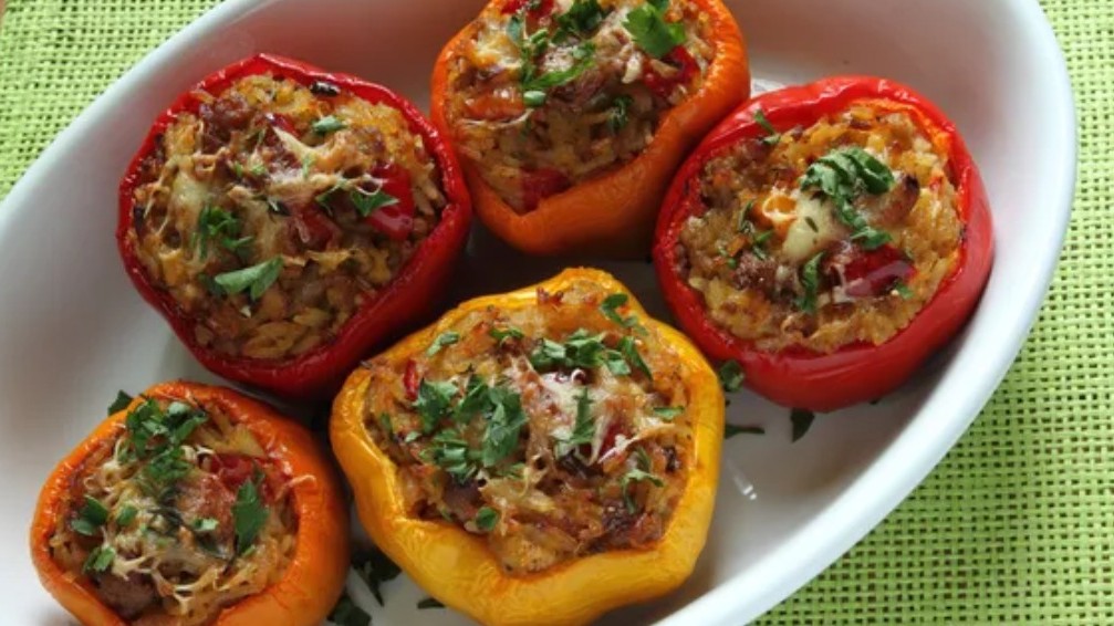 Image of Filled bell pepper with rice and lentils