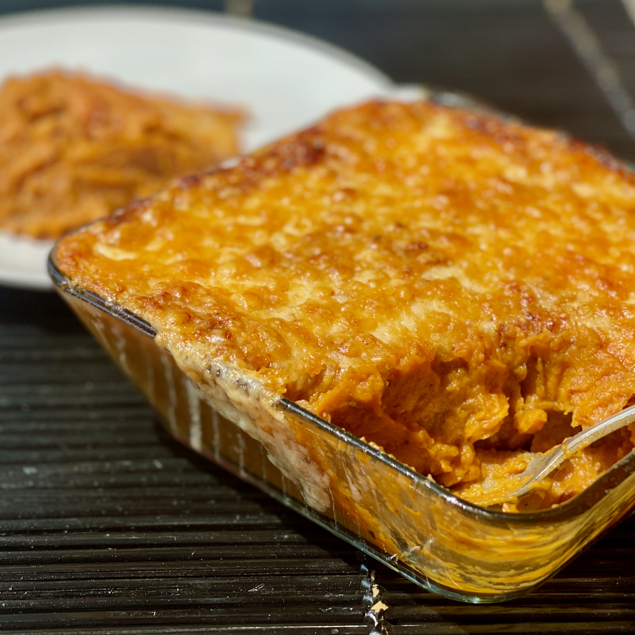 Image of Sweet Potato & Walnut Gratin with Melted Cheddar