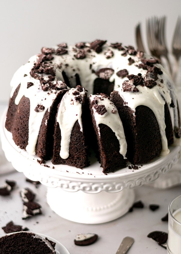 Image of Cookies and Cream Bundt Cake with Black Cocoa Powder