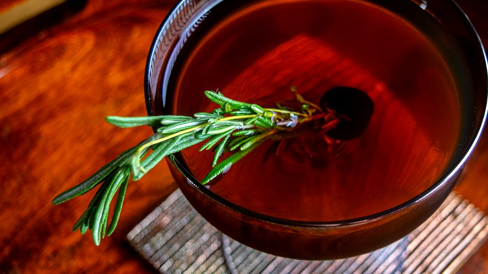 Image of Coffee Manhattan Cocktail Recipe: The Thyme that Rose and Mary took on Manhattan