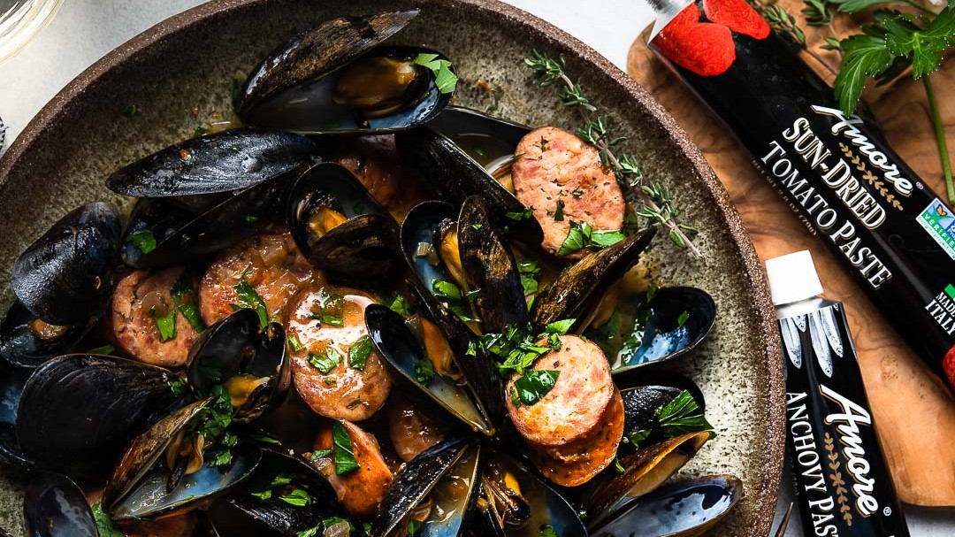 Image of Sun-Dried Tomato Mussels & Sausage