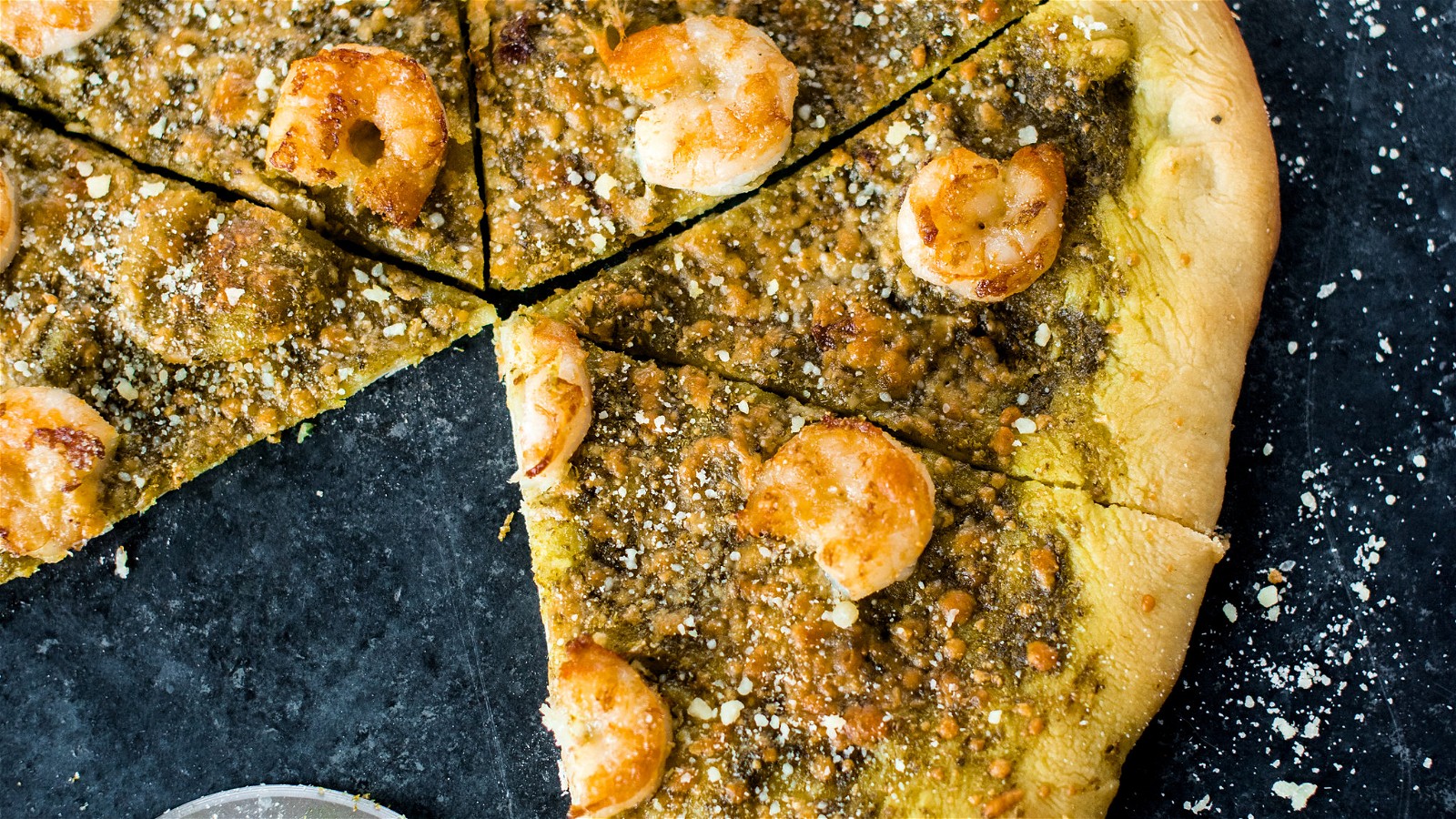Image of Pesto and Shrimp Pizza