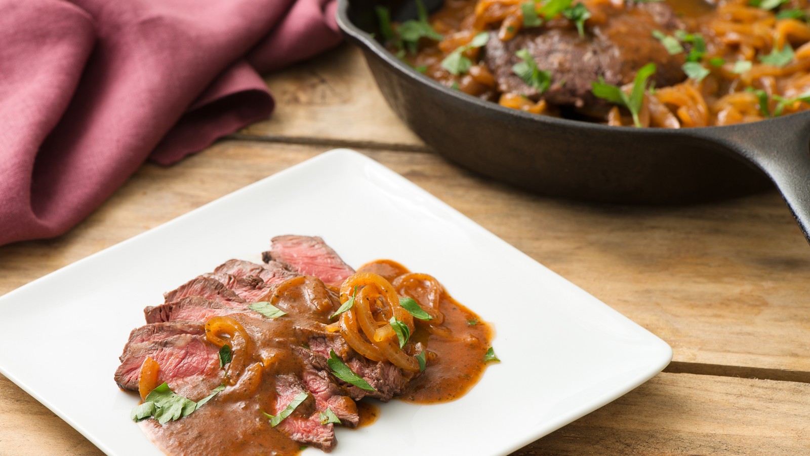 Image of Flat Iron Steak with Red Wine Sauce