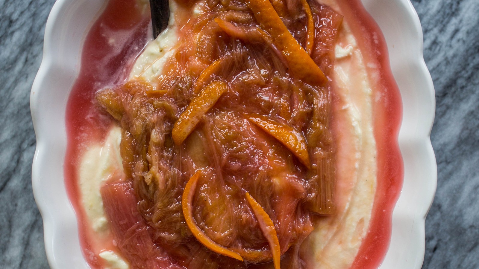 Image of No Churn Rhubarb Orange Mascarpone Custard, or Ice Cream Recipe