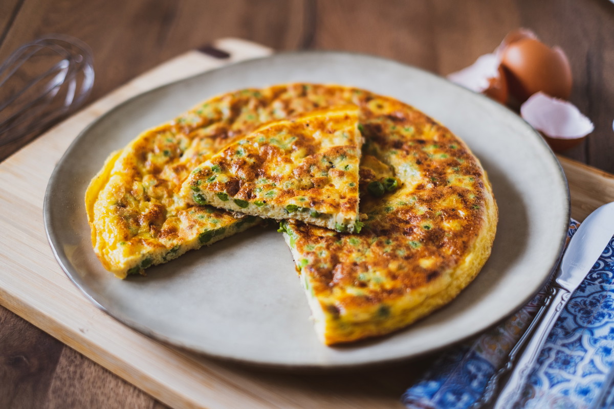 Frittata con piselli e pecorino - Frittata mit Erbsen und Pecorino