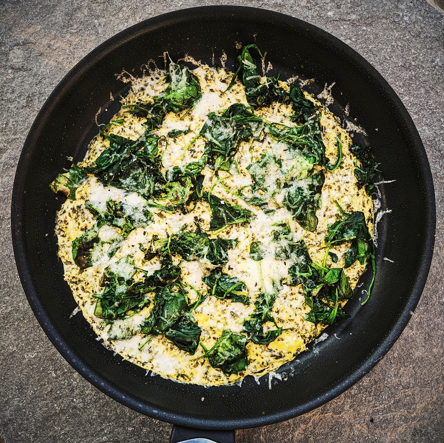 Laverbread, Manchego and Spinach Omelette