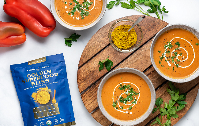 Image of Golden Spiced Roasted Red Pepper Soup