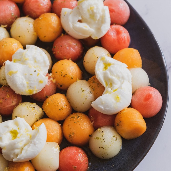 Image of Insalata di melone e mozzarella - Melonen-Mozzarella-Salat