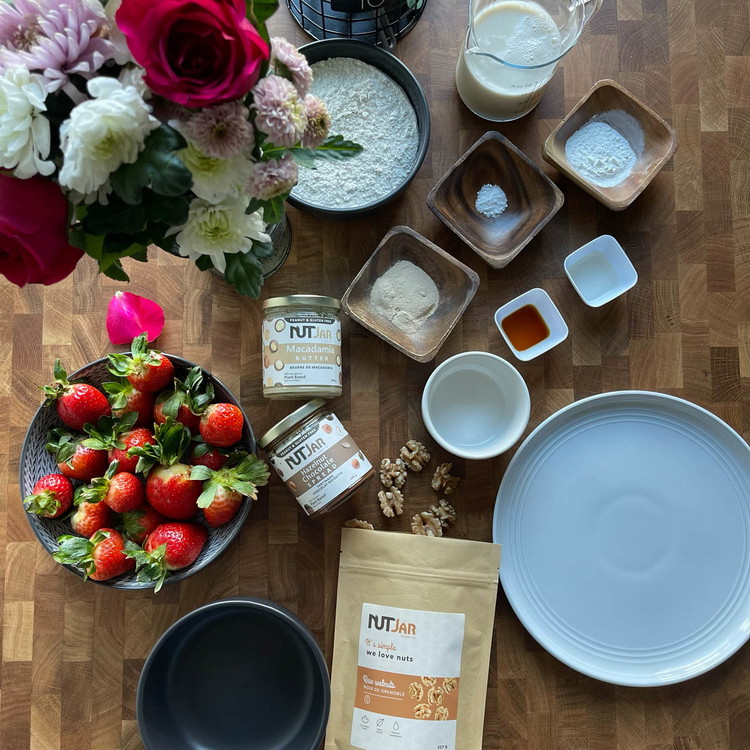 Image of Mix the almond milk, vanilla extract and apple cider vinegar together in a small bowl/ measuring cup. Set aside for about 5 minutes, this will make the vegan buttermilk!