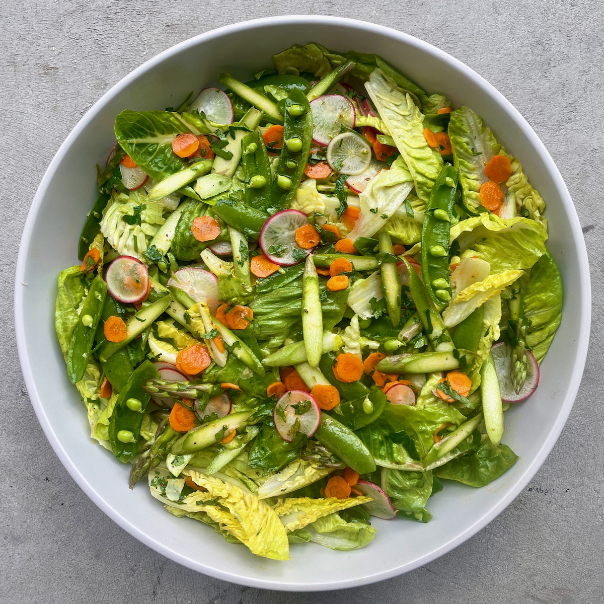 Fresh Pea Salad with Honey Lime Vinaigrette
