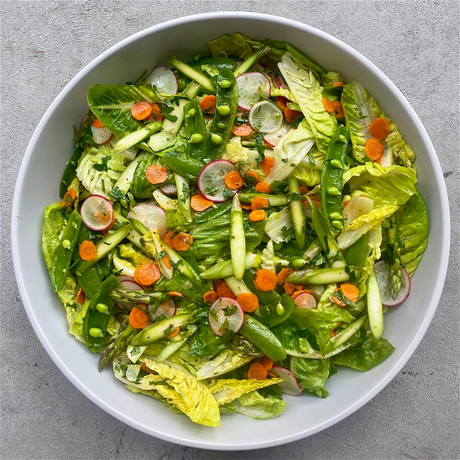 Image of Fresh Pea Salad with Honey Lime Vinaigrette