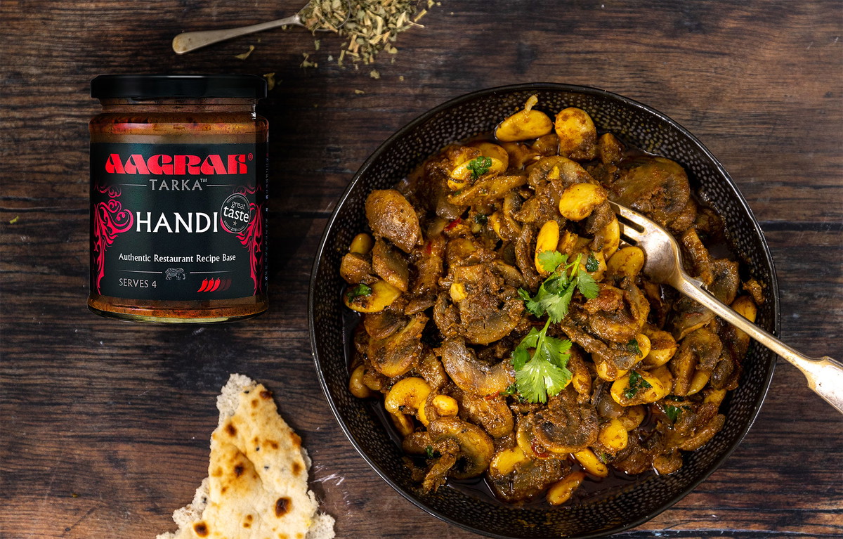Mushroom Handi with butter beans