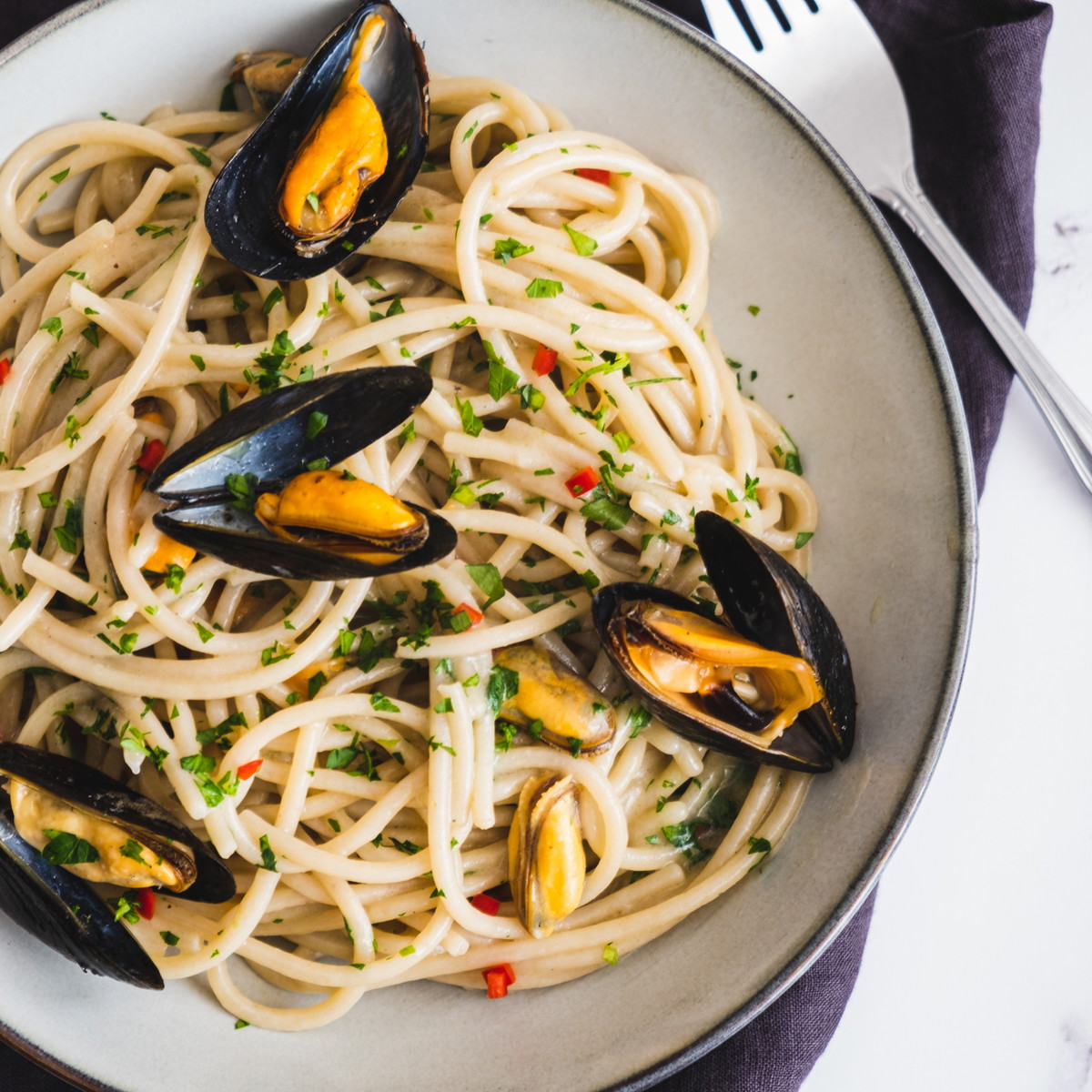 Pasta con le cozze - Pasta mit Miesmuscheln