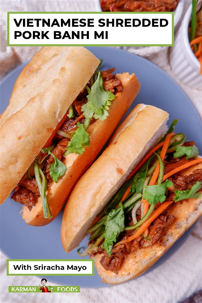 Image of Vietnamese Shredded Pork Banh Mi with Sriracha Mayo