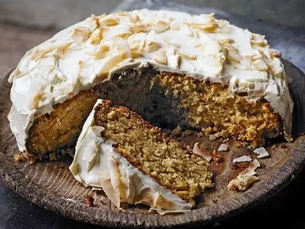 Image of Honey, parsnip & coconut cake