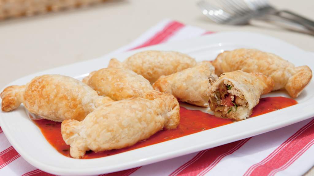 Image of CARAMELOS DE RICOTA, TOMATE Y BERENJENA