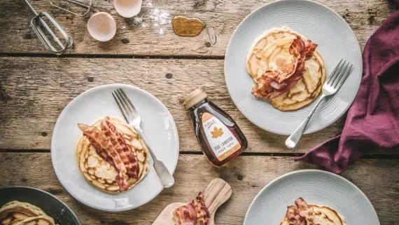 Image of Hilltop Maple Syrup Drizzled Pancakes