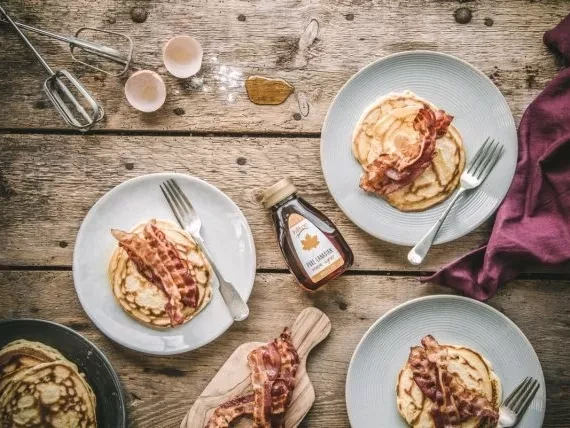 Image of Hilltop Maple Syrup Drizzled Pancakes