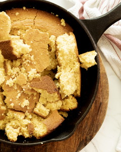 Image of Crumble 1 cup of the leftover cornbread (If you're cooking it fresh overcook it slightly so it comes out a little drier)