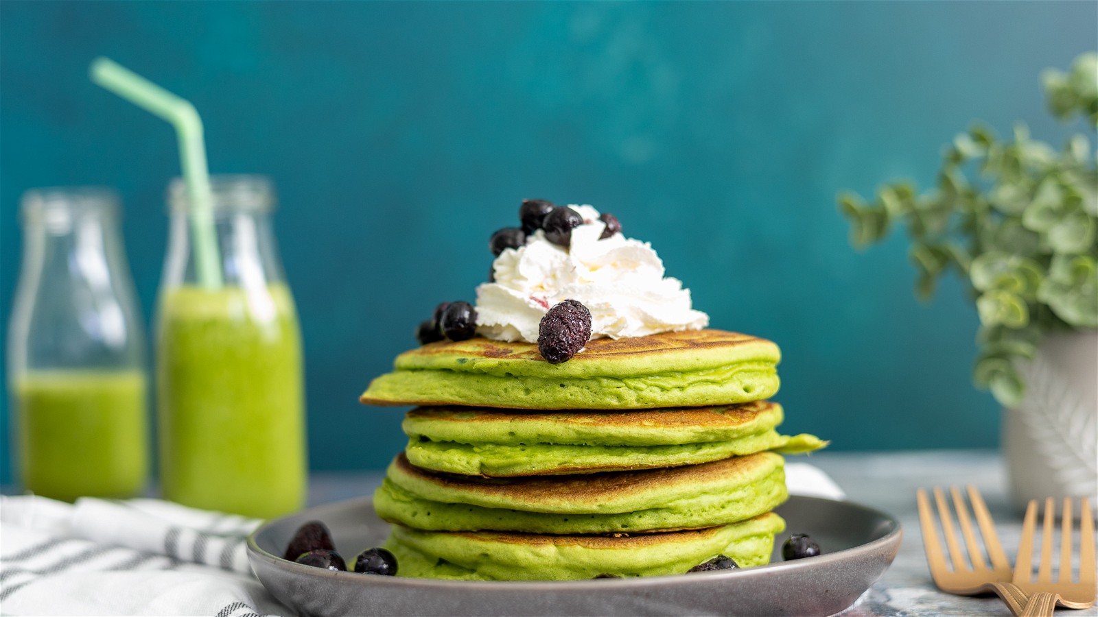 Image of Gluten Free Green Pancakes & Smoothies