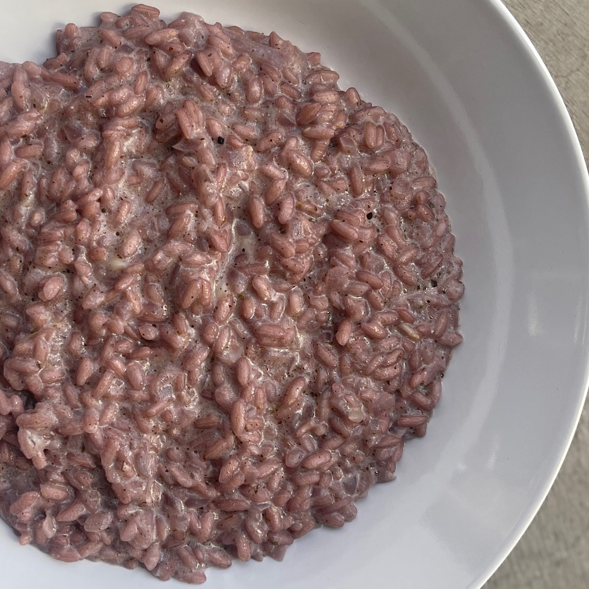 Red Wine and Mushroom Risotto with Marjoram & Mint