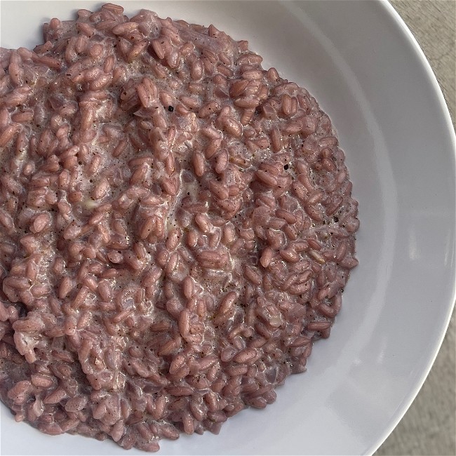 Image of Red Wine and Mushroom Risotto with Marjoram & Mint