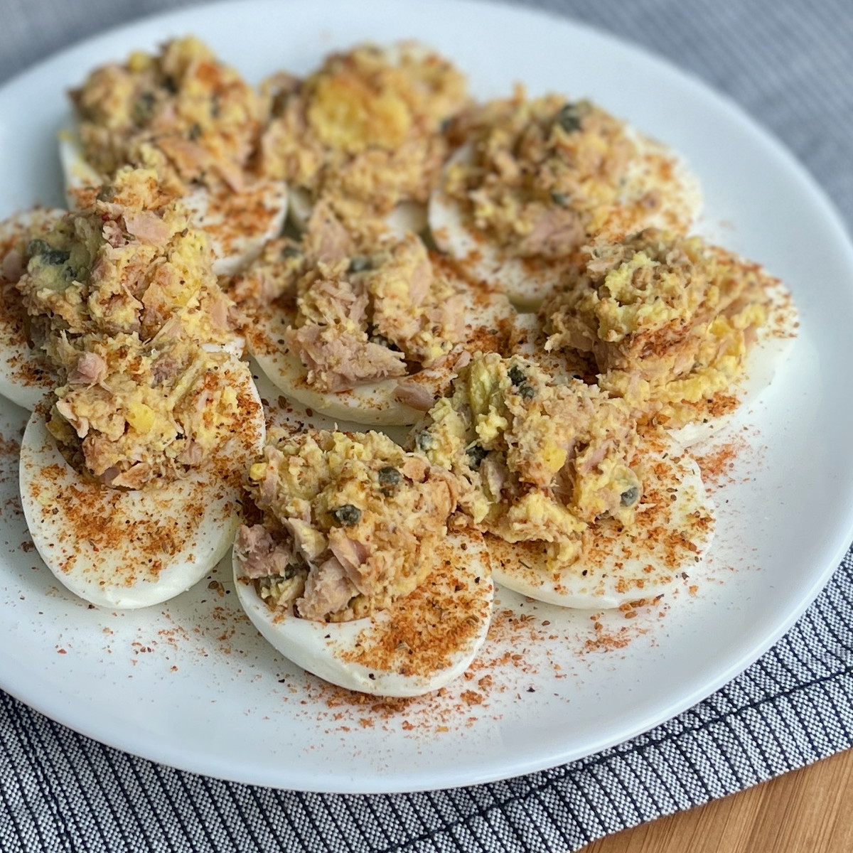 Tuna & Caper Deviled Eggs