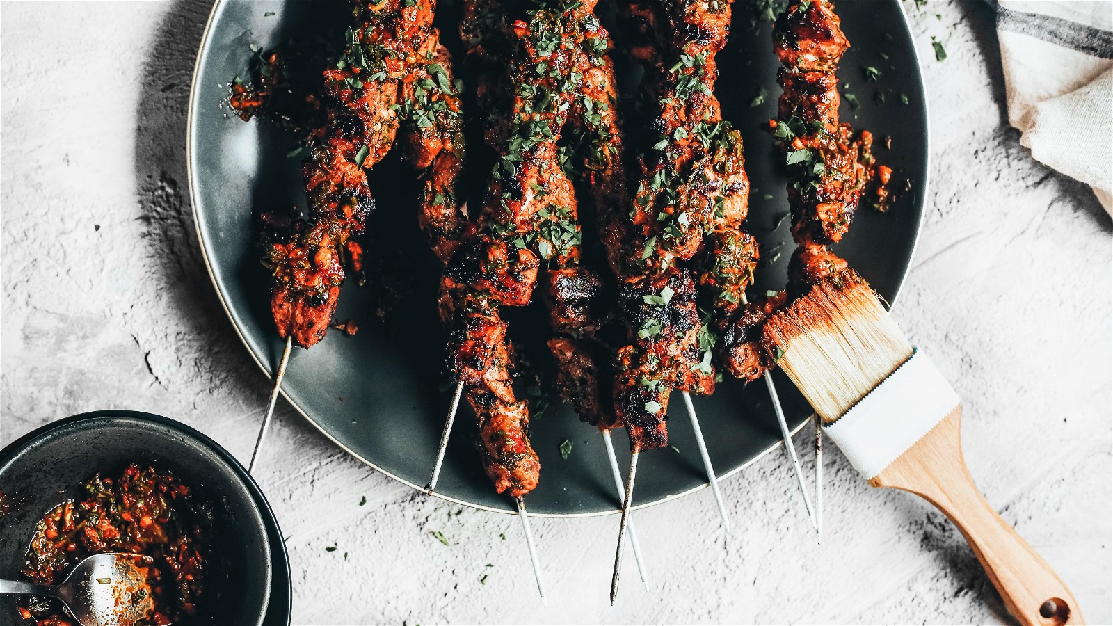 Image of Smokey Chermoula Pork Skewers