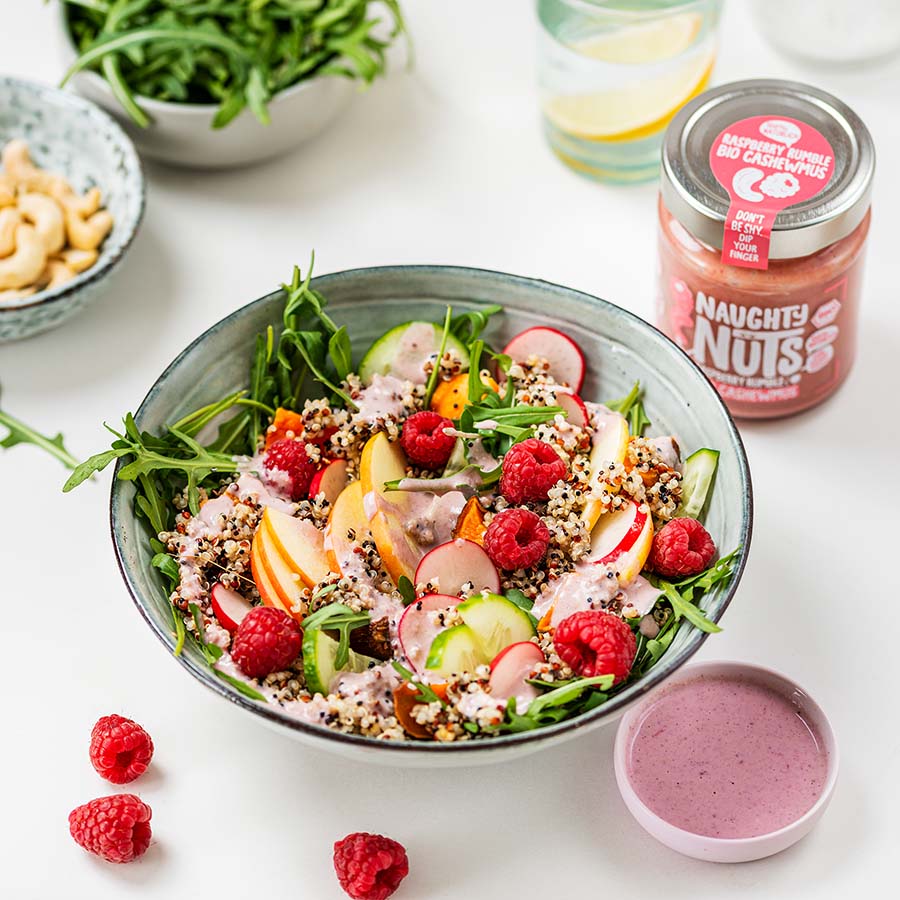 Quinoa Salat mit Raspberry Rumble Dressing