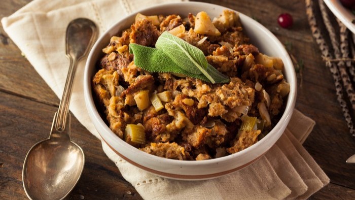 Image of Apple, Cornbread, and Pecan Stuffing with Turkey Rub 