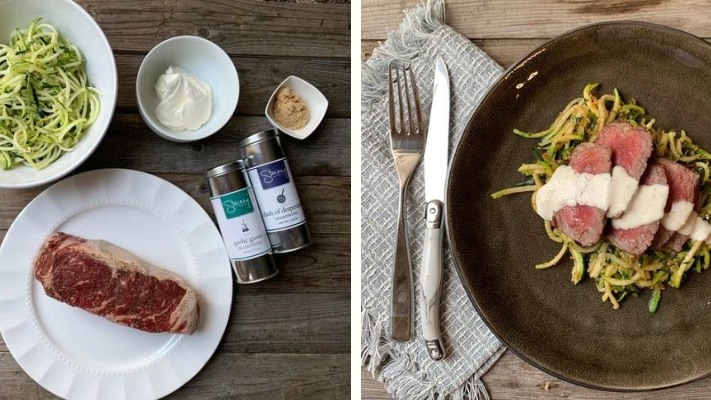 Charred Sirloin with Creamy Horseradish Sauce