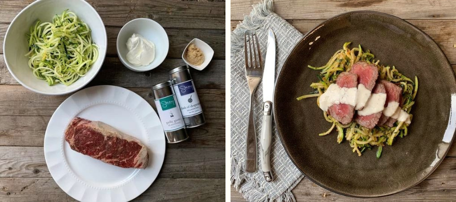 Charred Sirloin with Creamy Horseradish Sauce