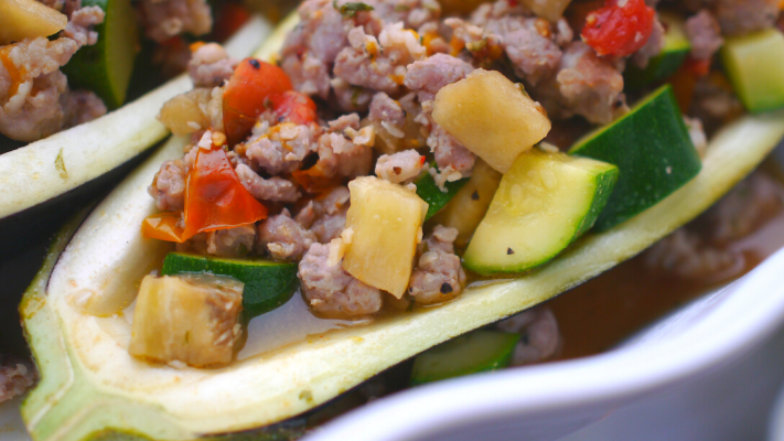 Image of Stuffed Eggplant (or Zucchini) Provençale