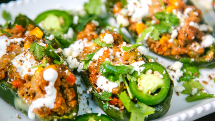Tex-Mex Turkey Stuffed Poblanos