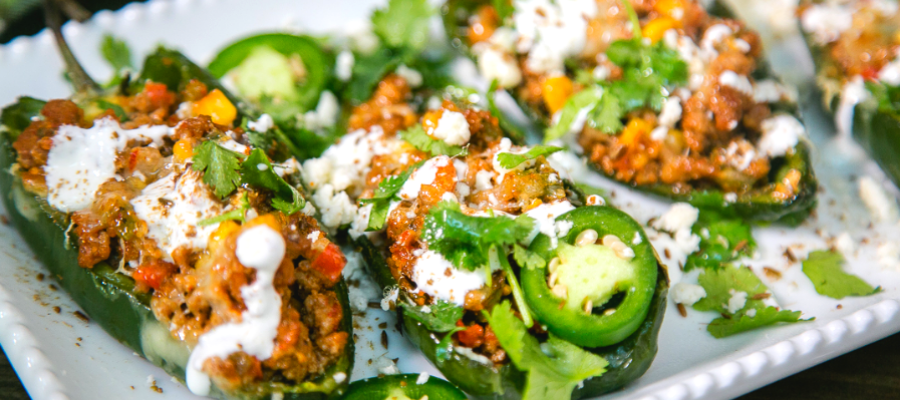 Tex-Mex Turkey Stuffed Poblanos
