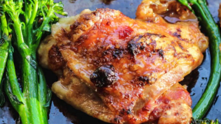 Image of Balsamic Glazed Chicken Thighs with Broccoli