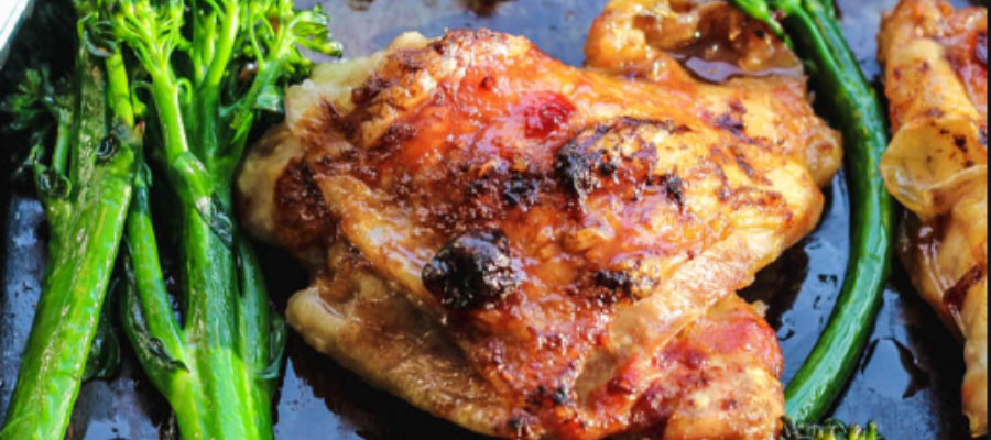 Balsamic Glazed Chicken Thighs with Broccoli