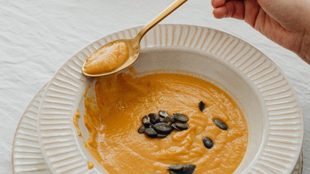 Image of Pumpkin Carrot Soup with Flatbread