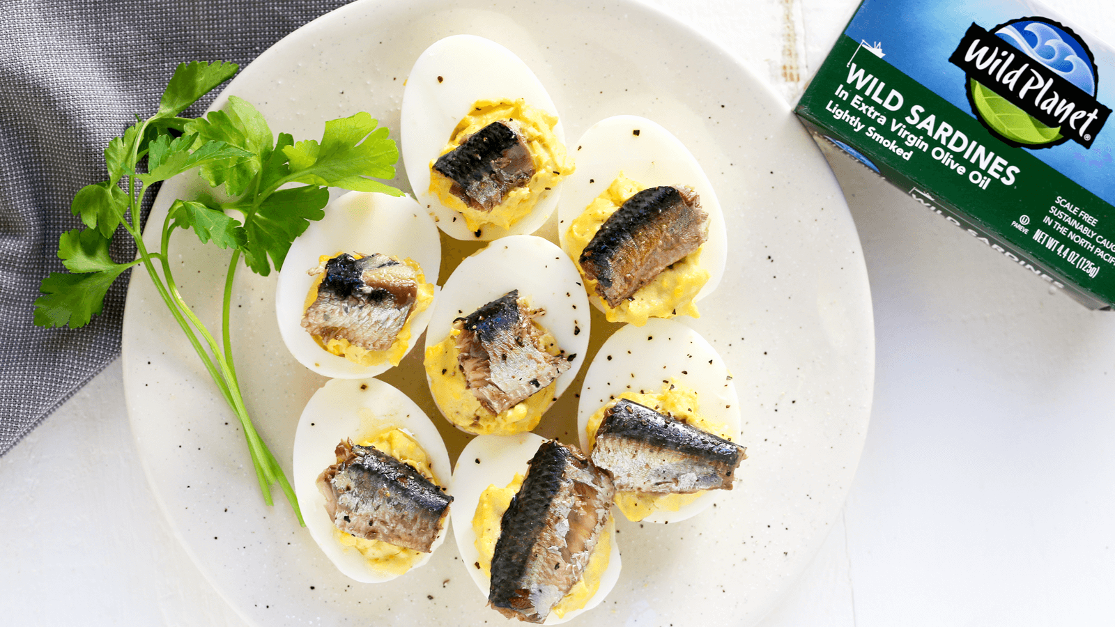 Image of Whole 30 Sardine Topped Deviled Eggs