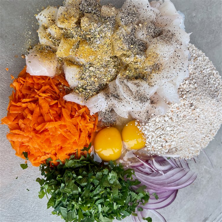 Image of In a large bowl, combine all of the ingredients, except...