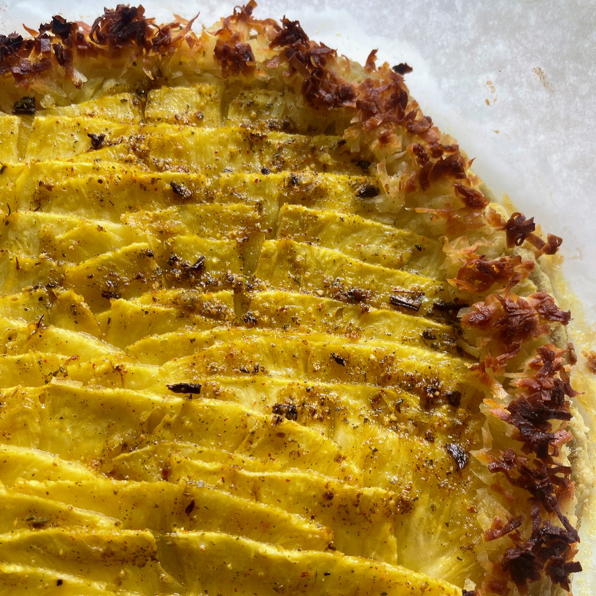 Pineapple, Saffron, Honey Galette