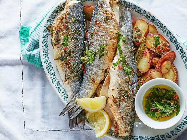 Image of Grilled Branzino with New Potatoes Recipe