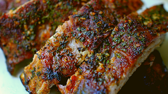 Garlic Crusted Baby Back Ribs