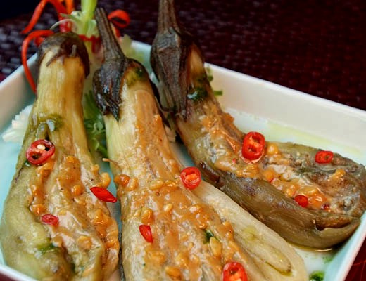 Image of Steamed Asian Eggplant with Soy-Hoisin Sauce