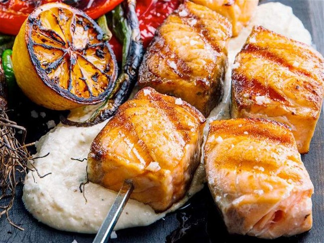 Image of Grilled Salmon Skewers Recipe